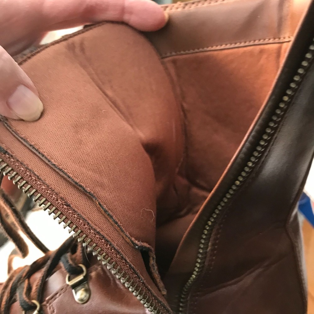 Target Women's Brown Combat Boots With Side Zipper - Size 8.5 - Picture 9 of 14